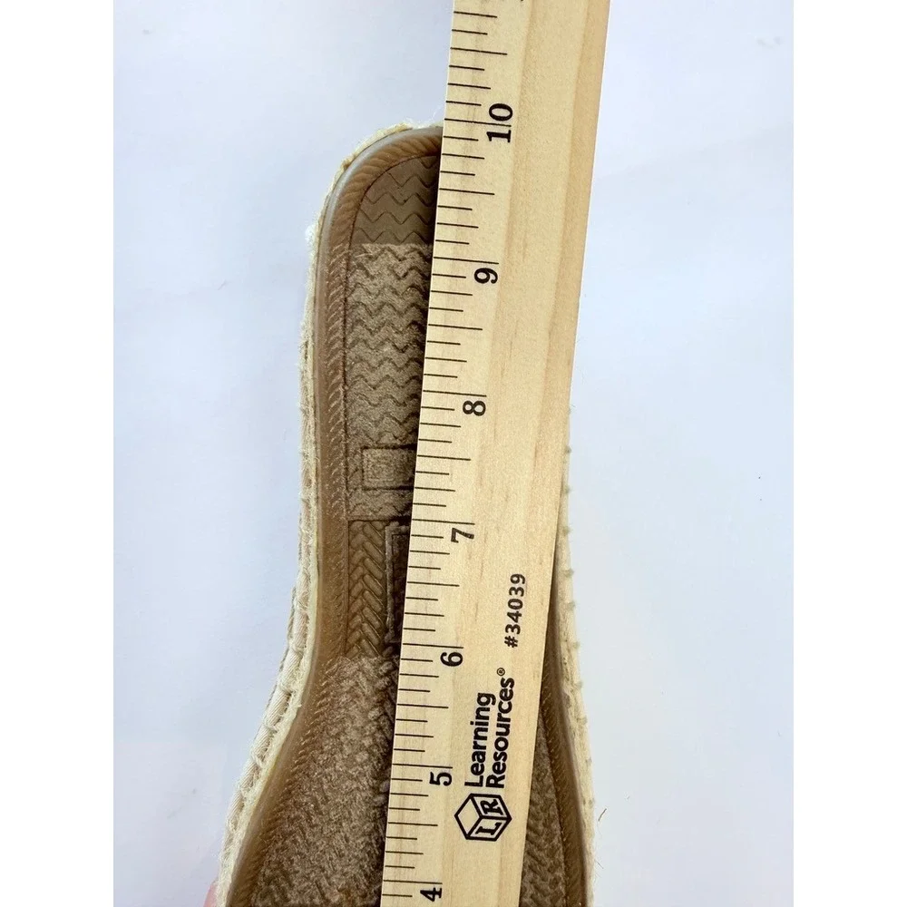 Sperry Espadrille Flats Women 8M Beige Canvas Slip‎ On Jute Sole STS95780